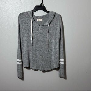 Hollister‎ Women Gray Hoodie Sweatshirt Long Sleeve Size Small